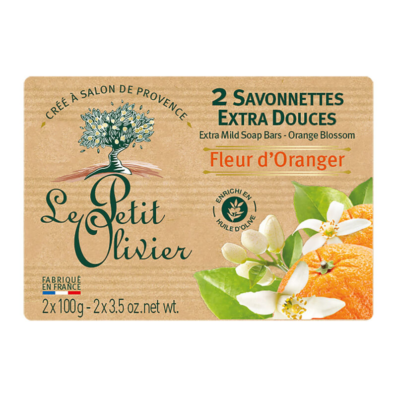 Jabón Sólido de Flor de Naranjo 2x100g (Lateral)